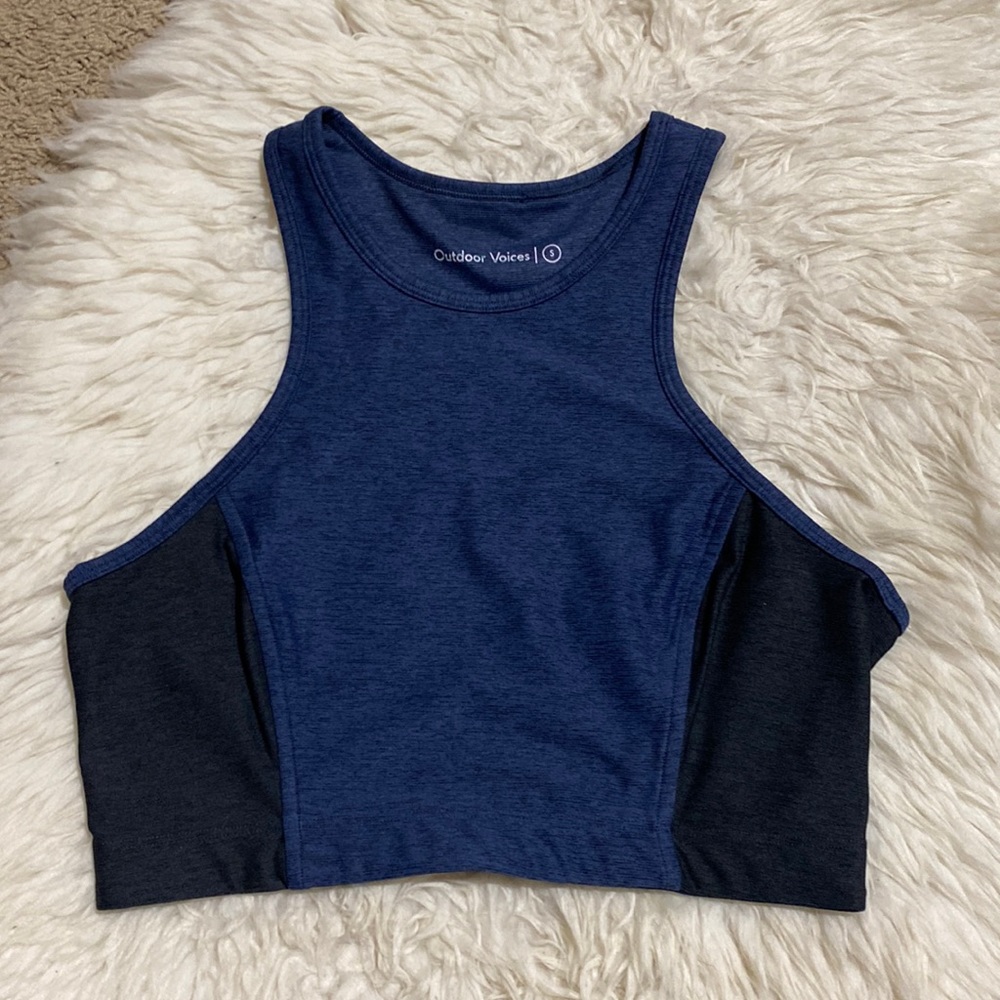 Outdoor Voices Athena Crop Top Blue Black Size S Womens